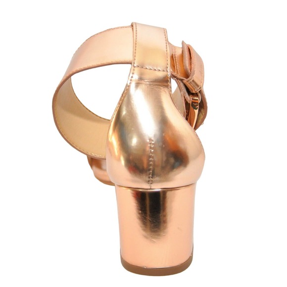 Michael Kors Lena Flex Mid Heel Pump Sandal Rose Gold Specchio 6 New - Picture 5 of 8